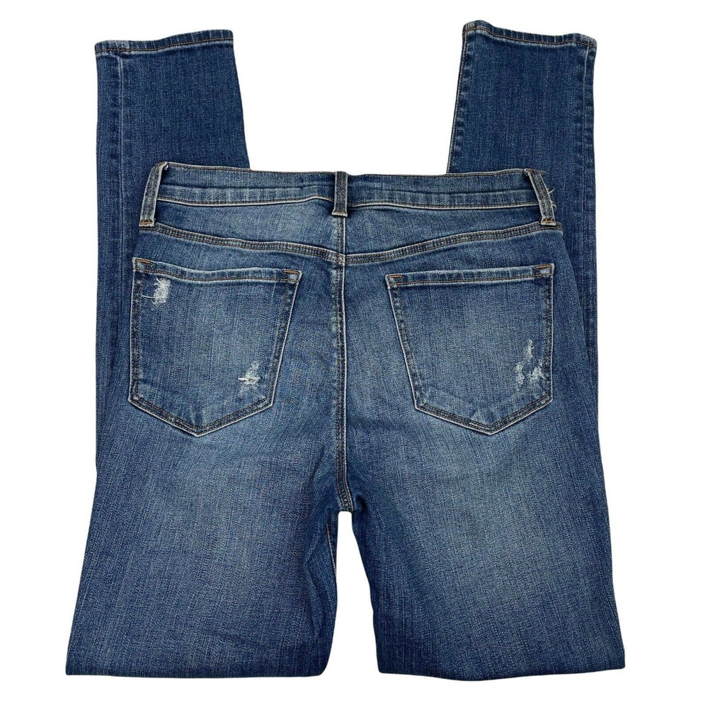 J Brand Womens Blue Medium Wash Straight Leg Distressed Denim Jeans Size 28